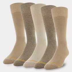 GOLDTOE Signature Collection Signature Gold by GOLDTOE Men's Flatknit Crew Socks 5pk - Khaki 6-12.5