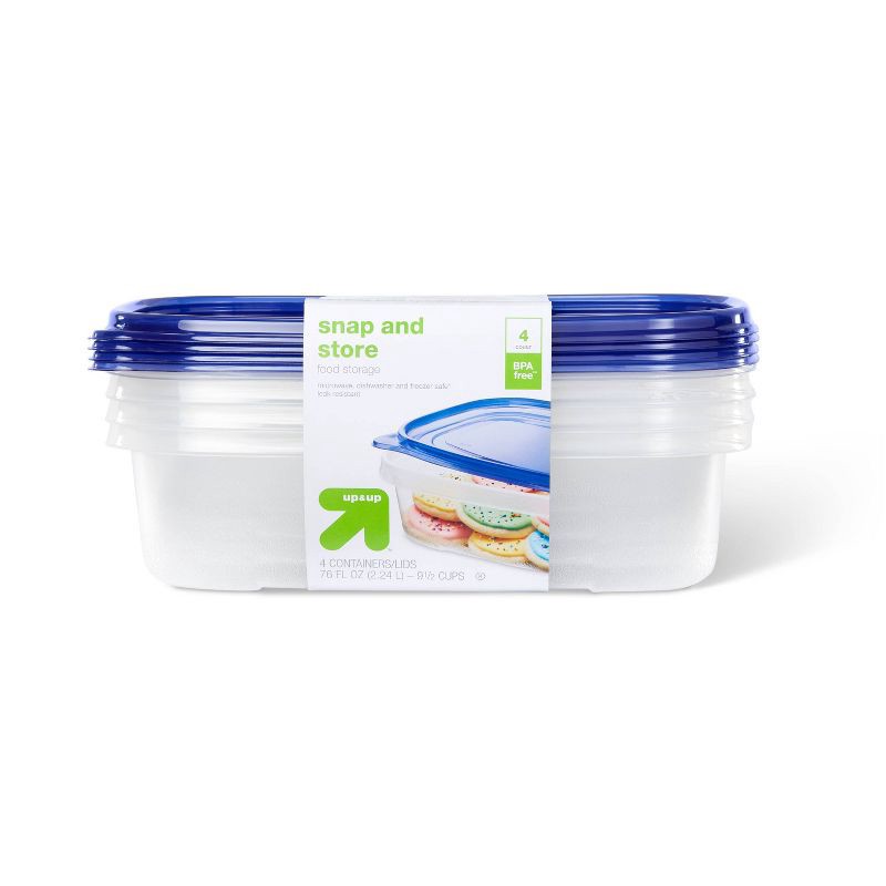 Meijer Medium Rectangle Containers with Lids, 3 ct