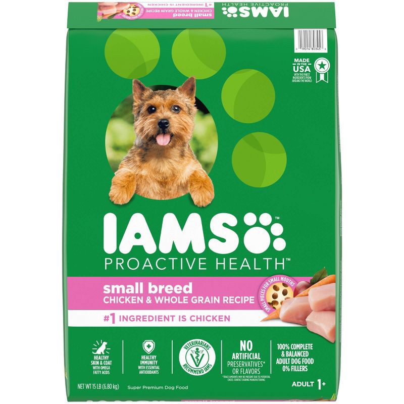 slide 1 of 11, IAMS Proactive Health Chicken & Whole Grains Recipe Small Breed Adult Premium Dry Dog Food - 15lbs, 15 lb