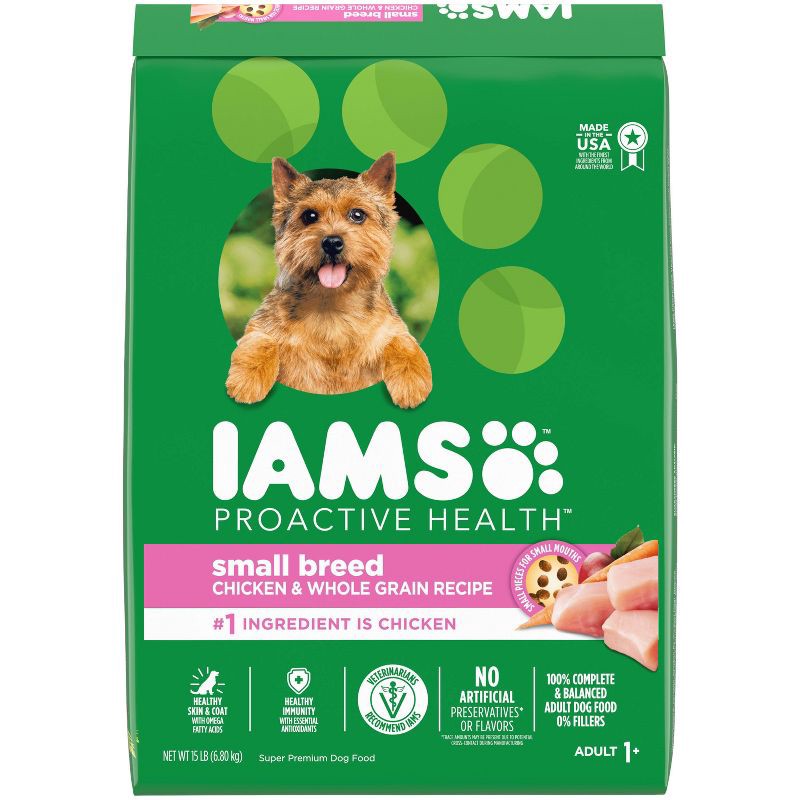 slide 1 of 11, IAMS Proactive Health Chicken & Whole Grains Recipe Small Breed Adult Premium Dry Dog Food - 15lbs, 15 lb