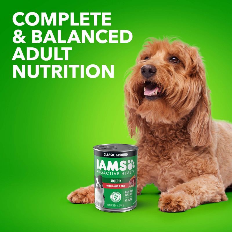 slide 6 of 11, IAMS Proactive Health Adult Classic Ground Rice and Lamb Flavor Variety Pack Wet Dog Food - 4.88lbs/6ct, 4.88 lb