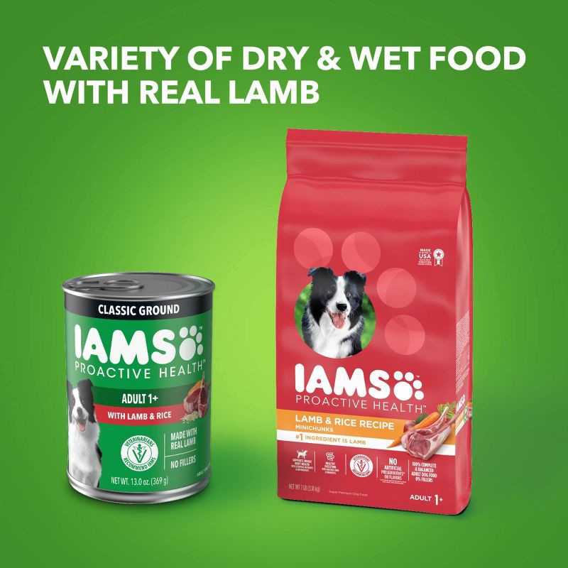 slide 7 of 11, IAMS Proactive Health Adult Classic Ground Rice and Lamb Flavor Variety Pack Wet Dog Food - 4.88lbs/6ct, 4.88 lb