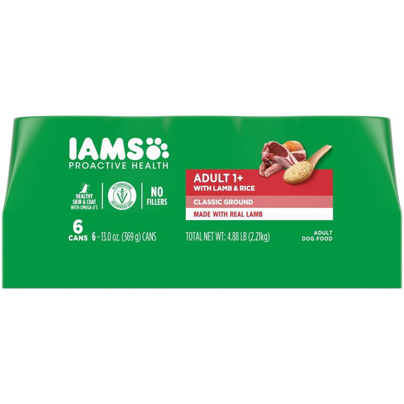 slide 1 of 11, IAMS Proactive Health Adult Ground with Lamb and Rice Wet Dog Food - 13oz/6ct Pack, 4.88 lb