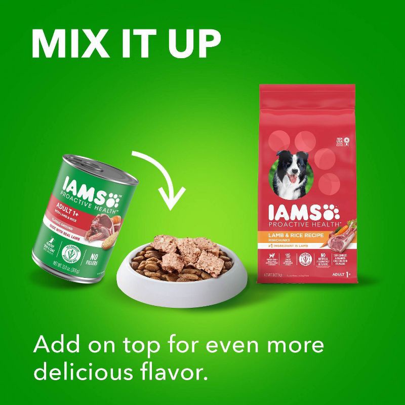 slide 10 of 11, IAMS Proactive Health Adult Classic Ground Rice and Lamb Flavor Variety Pack Wet Dog Food - 4.88lbs/6ct, 4.88 lb