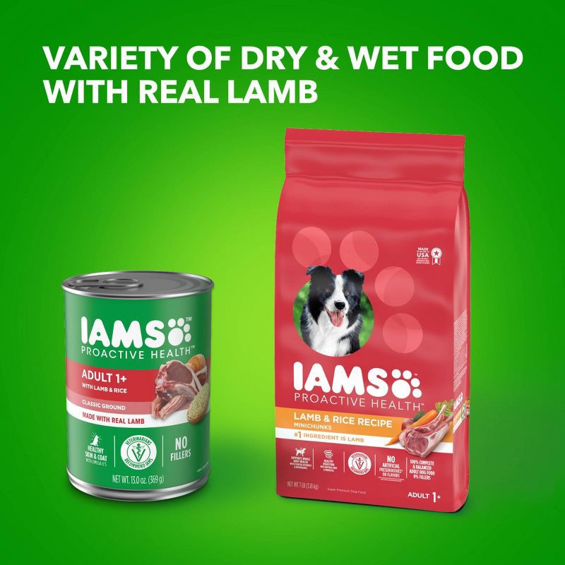 slide 11 of 11, IAMS Proactive Health Adult Classic Ground Rice and Lamb Flavor Variety Pack Wet Dog Food - 4.88lbs/6ct, 4.88 lb