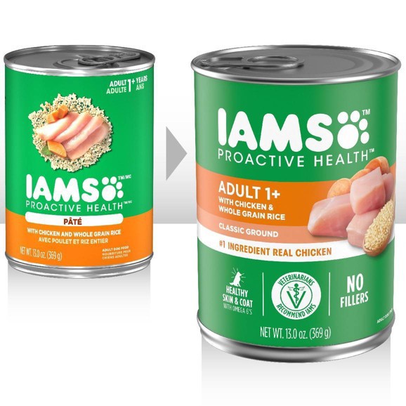 slide 5 of 6, IAMS Proactive Health Adult Ground with Chicken Wet Dog Food - 13oz/6ct Pack, 4.88 lb