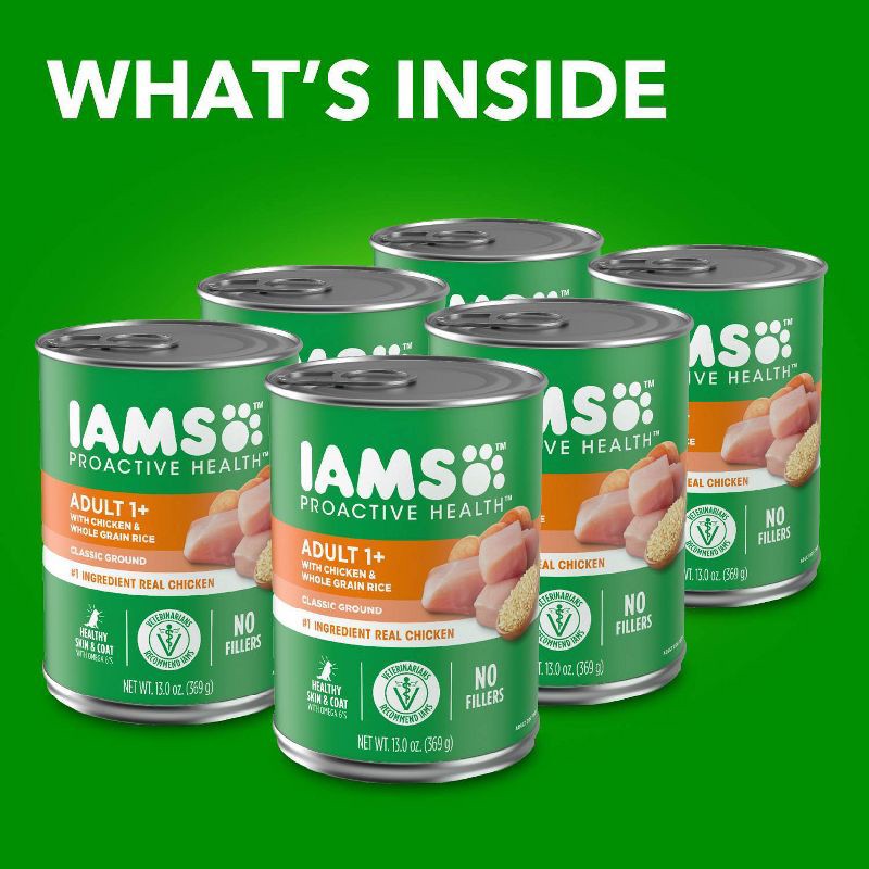 slide 5 of 11, IAMS Proactive Health Adult Ground with Chicken Wet Dog Food - 13oz/6ct Pack, 6 ct; 13 oz