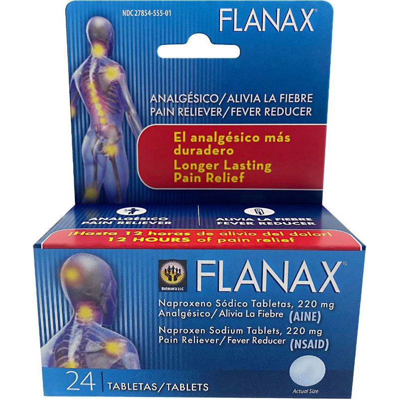 slide 1 of 1, Flanax Pain Reliever/Fever Reducer Tablets - Naproxen Sodium (NSAID) - 24ct, 24 ct