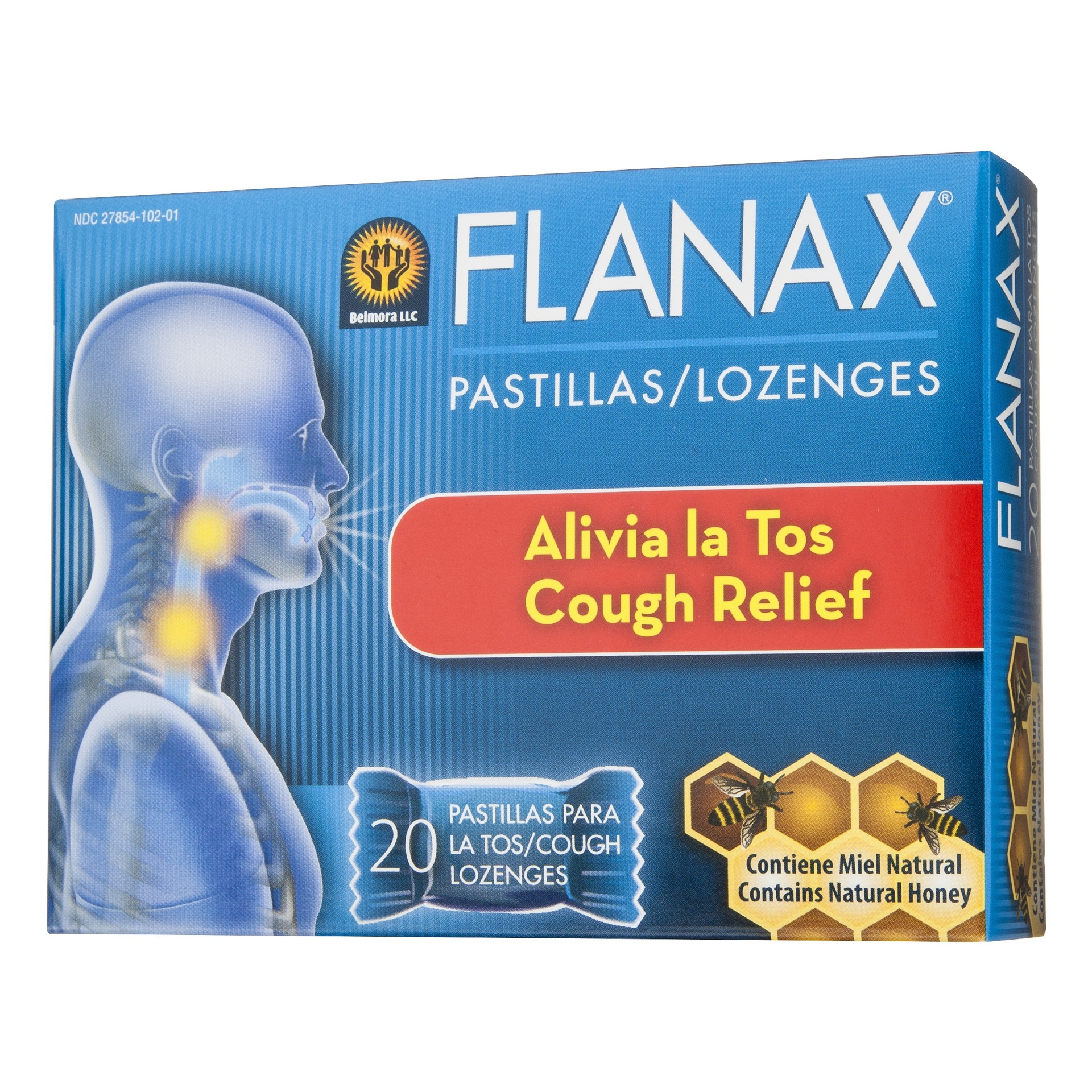 slide 1 of 1, Flanax Cough Lozenges - Natural Honey, 20 ct