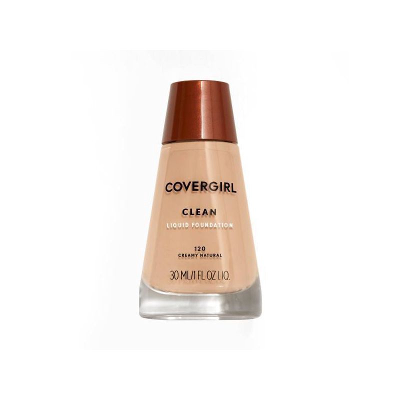 slide 1 of 2, COVERGIRL Clean Liquid Foundation - 120 Creamy Natural - 1 fl oz, 1 fl oz