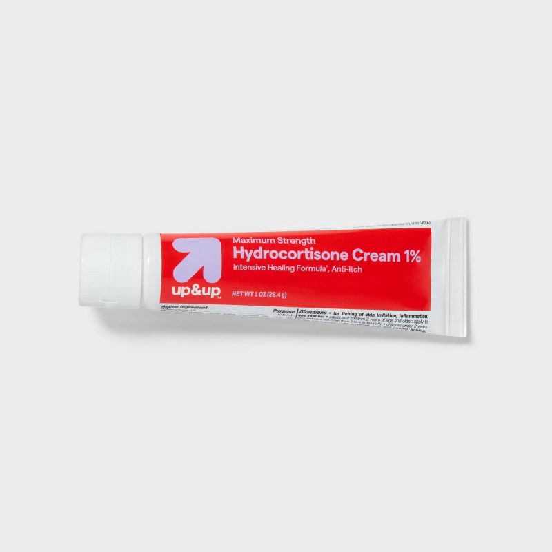 slide 3 of 4, Anti-Itch 1% Hydrocortisone Maximum Strength Intensive Healing Cream - 1oz - up&up™, 1 oz