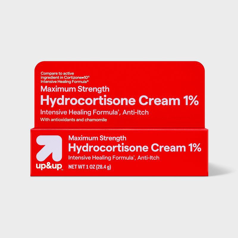 slide 1 of 4, Anti-Itch 1% Hydrocortisone Maximum Strength Intensive Healing Cream - 1oz - up&up™, 1 oz