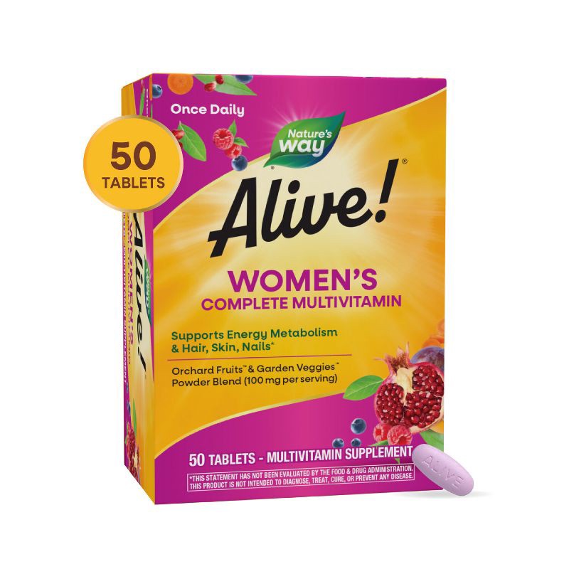 slide 2 of 8, Nature's Way Alive! Women's Complete Multivitamin Tablets - 50ct, 50 ct