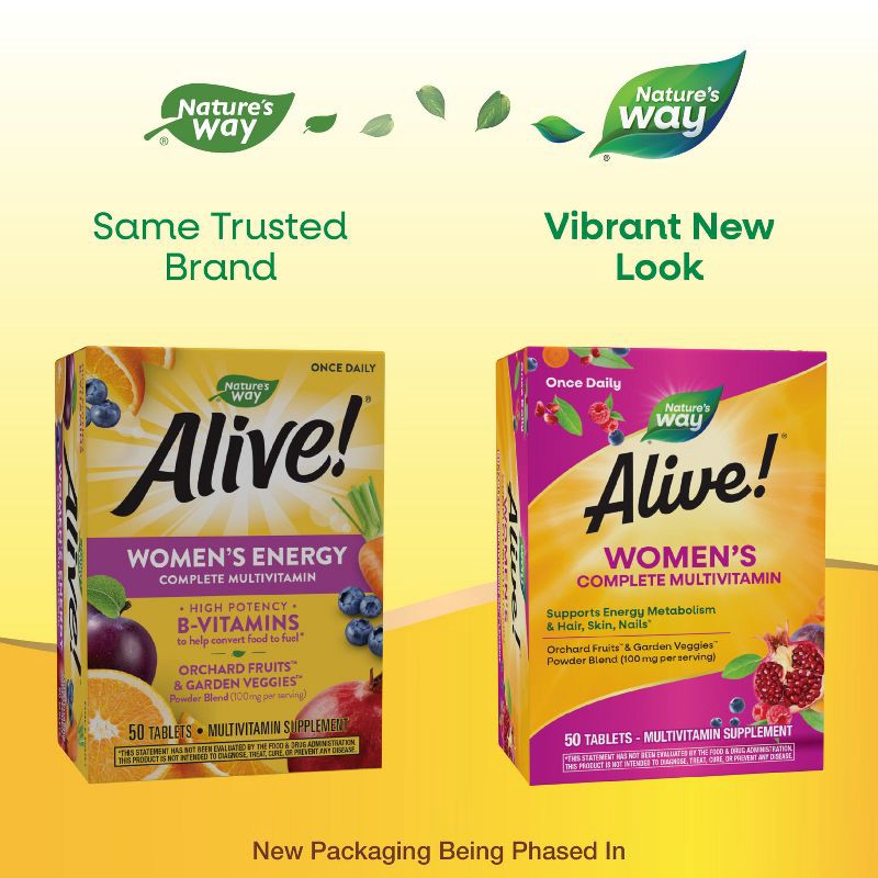 slide 3 of 8, Nature's Way Alive! Women's Complete Multivitamin Tablets - 50ct, 50 ct