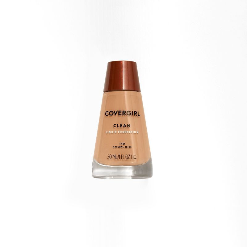 slide 1 of 4, COVERGIRL Clean Liquid Foundation - 140 Natural Beige - 1 fl oz, 1 fl oz