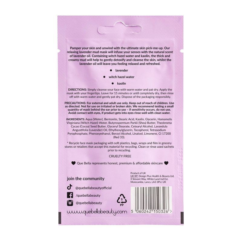 slide 3 of 5, Que Bella Relaxing Lavender Mud Mask - 0.5oz, 0.5 oz