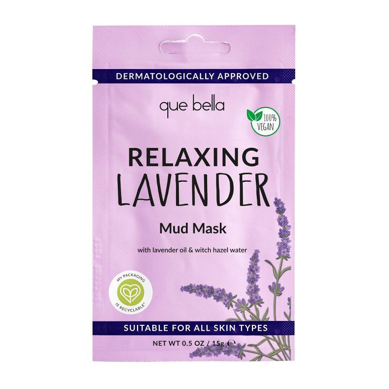 slide 1 of 5, Que Bella Relaxing Lavender Mud Mask - 0.5oz, 0.5 oz