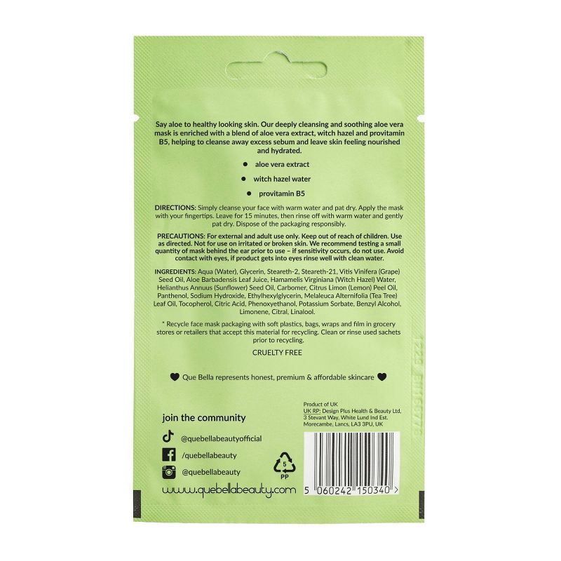 slide 3 of 6, Que Bella Cleansing Aloe Vera Cream Mask - 0.5oz, 0.5 oz