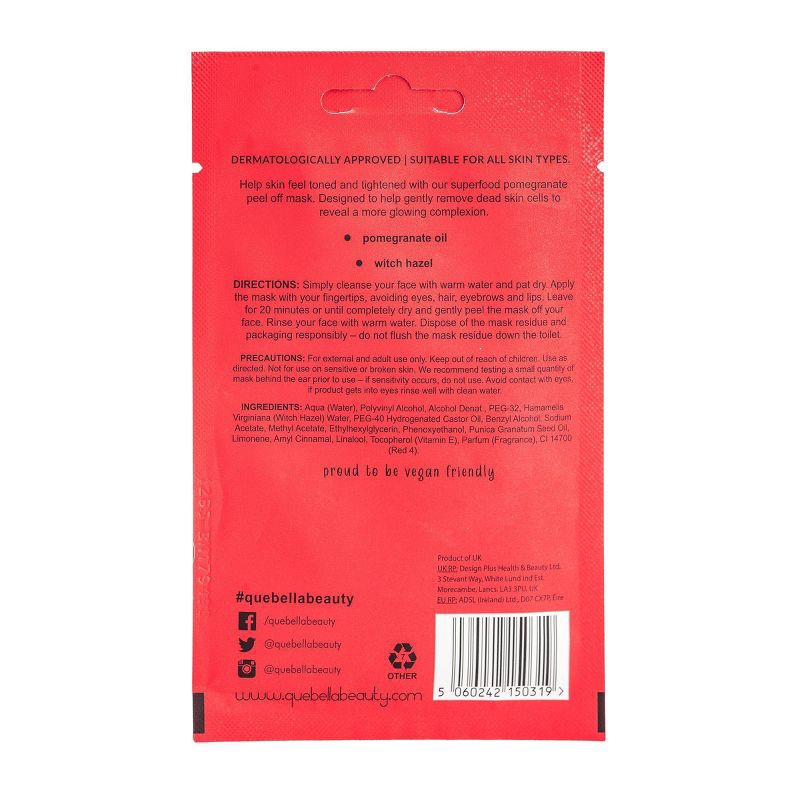 slide 2 of 5, Que Bella Refreshing Pomegranate Peel Off Mask - 0.5oz, 0.5 oz