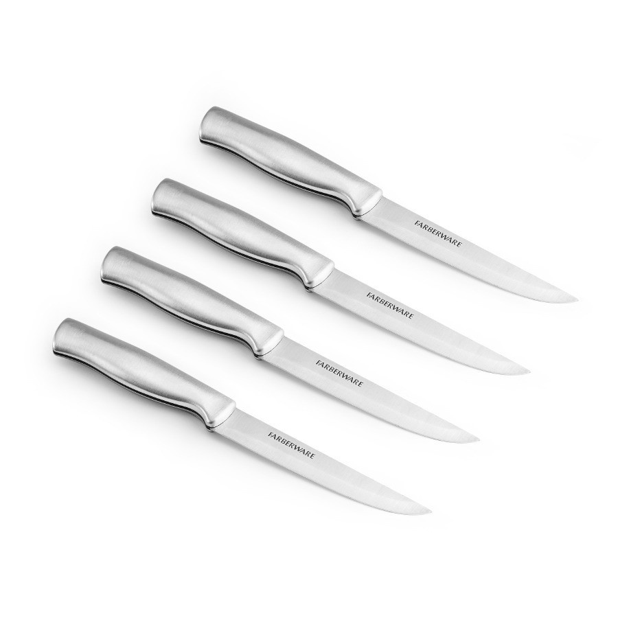 slide 1 of 1, Farberware Stainless Steel Steak Knives, 4 ct