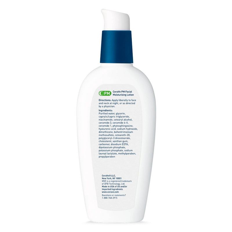 slide 17 of 18, CeraVe PM Moisturizing Lotion, Night Cream for All Skin Types - 3 fl oz​​, 3 fl oz