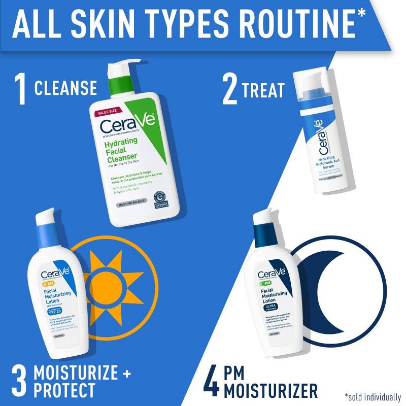 slide 6 of 18, CeraVe PM Moisturizing Lotion, Night Cream for All Skin Types - 3 fl oz​​, 3 fl oz