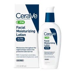 CeraVe PM Moisturizing Lotion, Night Cream for All Skin Types - 3 fl oz