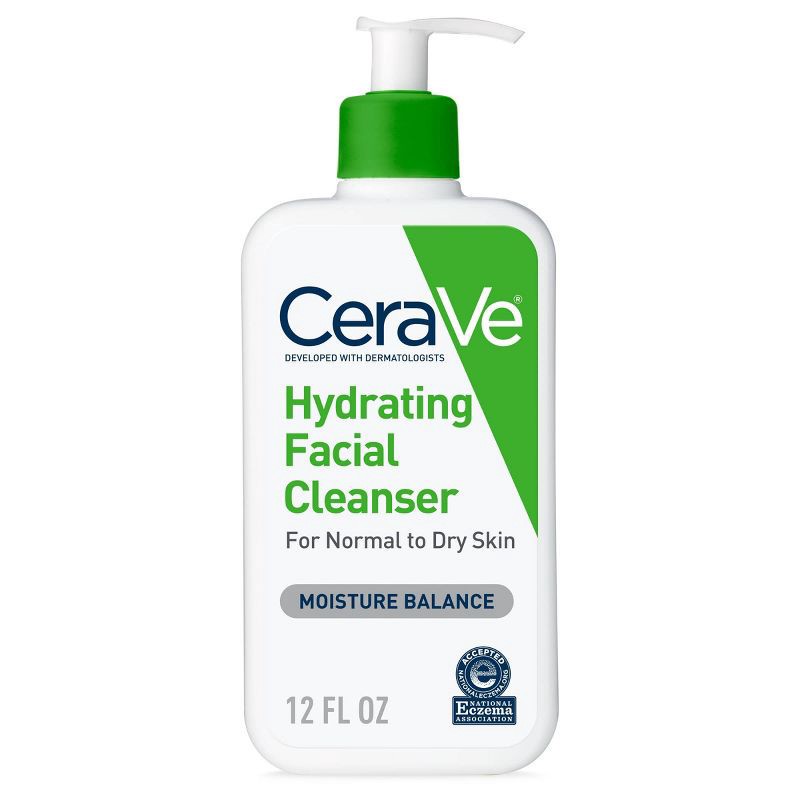 slide 1 of 16, CeraVe Hydrating Face Wash with Hyaluronic Acid and Glycerin for Normal to Dry Skin - 12 fl oz, 12 fl oz