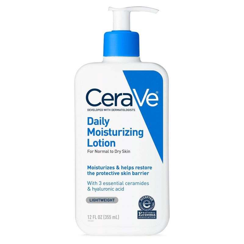 slide 1 of 14, CeraVe Daily Moisturizing Face and Body Lotion for Normal to Dry Skin – 12 oz, 12 oz