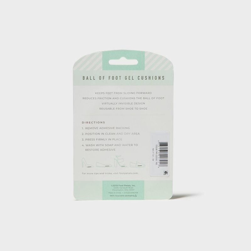 slide 5 of 5, Fab Feet Women's by Foot Petals Ball of Foot Gel Insoles Shoe Cushion Clear - 1 pair: Urethane Material, 1 ct