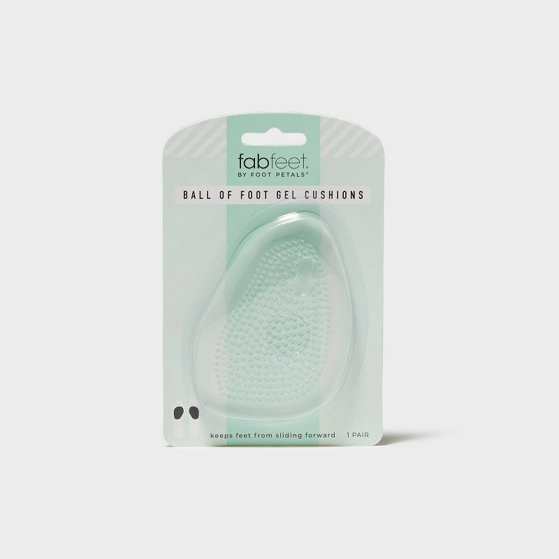 slide 1 of 5, Fab Feet Women's by Foot Petals Ball of Foot Gel Insoles Shoe Cushion Clear - 1 pair: Urethane Material, 1 ct
