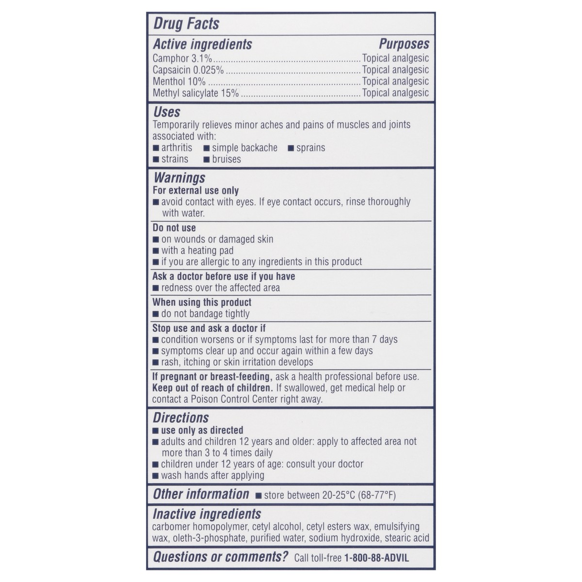 slide 13 of 14, Advil Targeted Relief Pain Relieving Cream, Up to 8 Hours of Powerful Relief of Minor Arthritis Pain, Joint Pain, Lower Back Pain and Muscle Pain - 2.3 oz, 2.3 oz