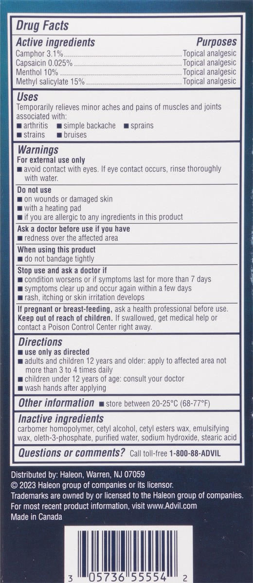 slide 12 of 14, Advil Targeted Relief Pain Relieving Cream, Up to 8 Hours of Powerful Relief of Minor Arthritis Pain, Joint Pain, Lower Back Pain and Muscle Pain - 2.3 oz, 2.3 oz