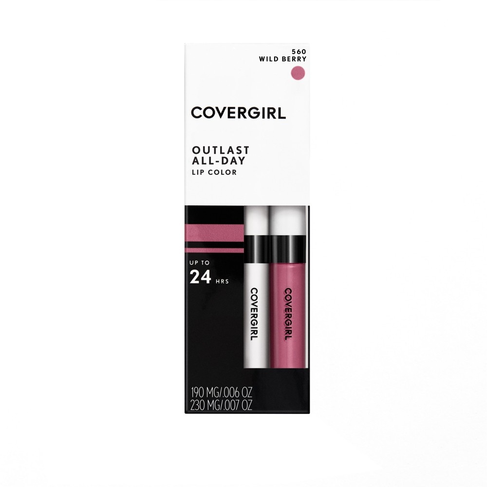 slide 2 of 4, Covergirl Outlast Longwear Lipstick 560 Wild Berry, 13 oz