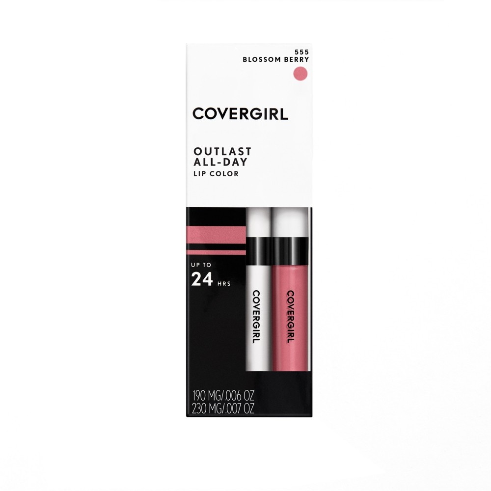 slide 7 of 7, Covergirl Outlast Longwear Lipstick - 555 Blossom Berry, 13 oz