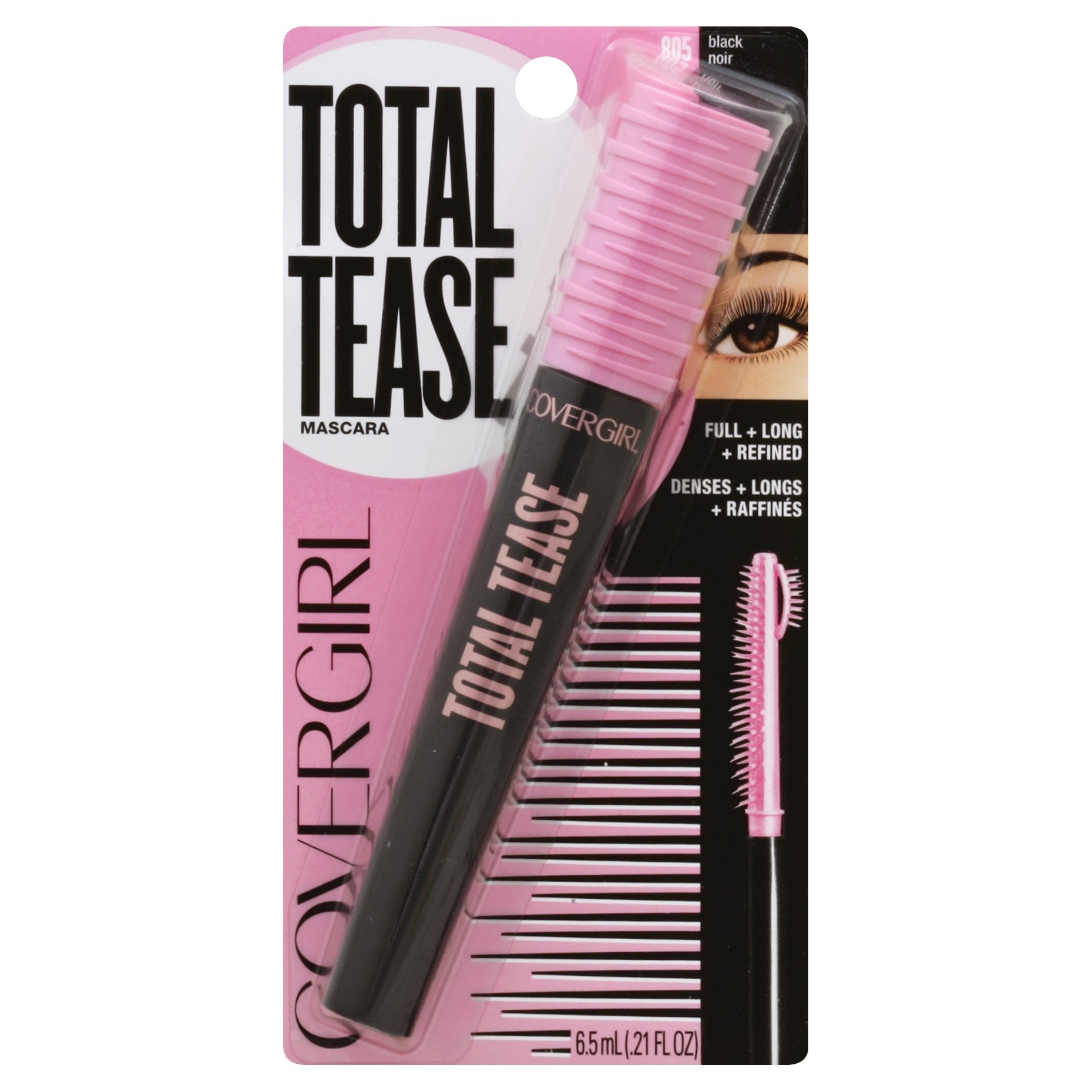 slide 1 of 7, Covergirl Total Tease Mascara, 805 Black, 0.21 oz