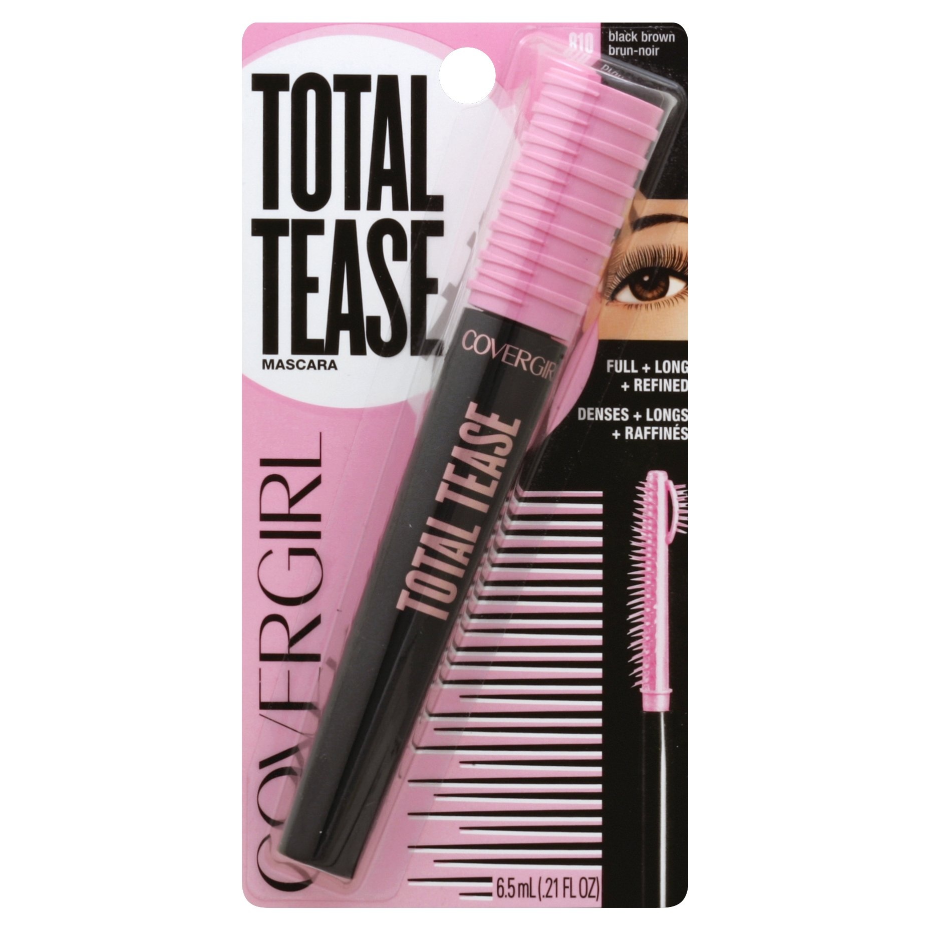 slide 1 of 5, Covergirl Total Tease Mascara - 810 Black Brown, 0.21 oz