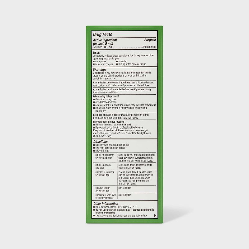 slide 3 of 5, Children's Cetirizine Hydrochloride Allergy Relief Liquid - Grape - 8 fl oz - up&up™, 8 fl oz