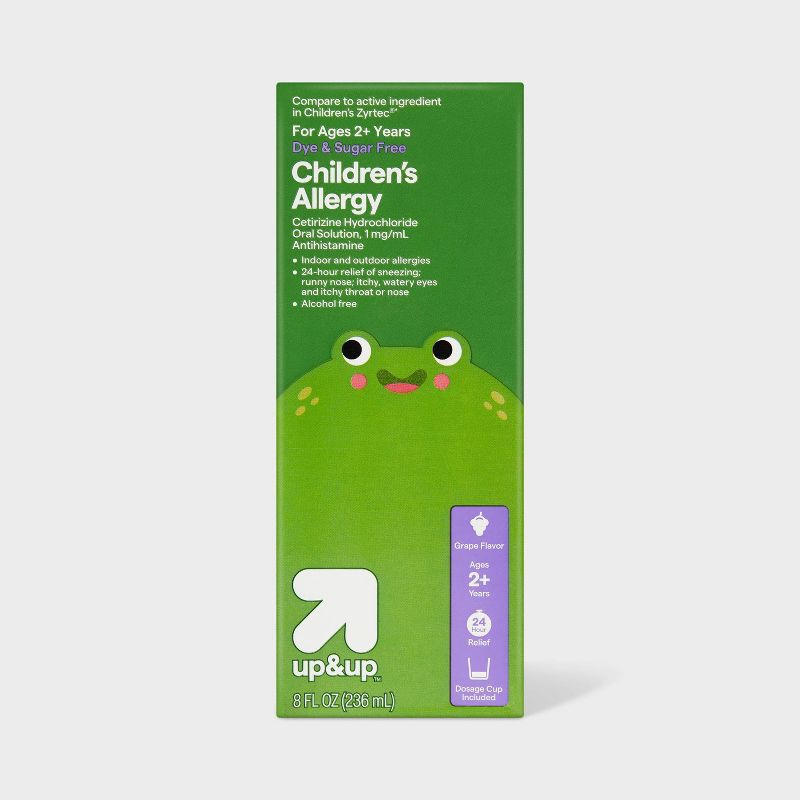 slide 1 of 5, Children's Cetirizine Hydrochloride Allergy Relief Liquid - Grape - 8 fl oz - up&up™, 8 fl oz