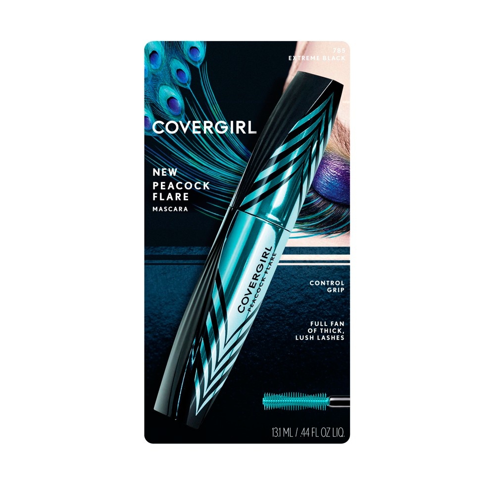 slide 2 of 6, Covergirl Peacock Flare Mascara - 785 Extreme Black, 0.3 fl oz; 9 ml