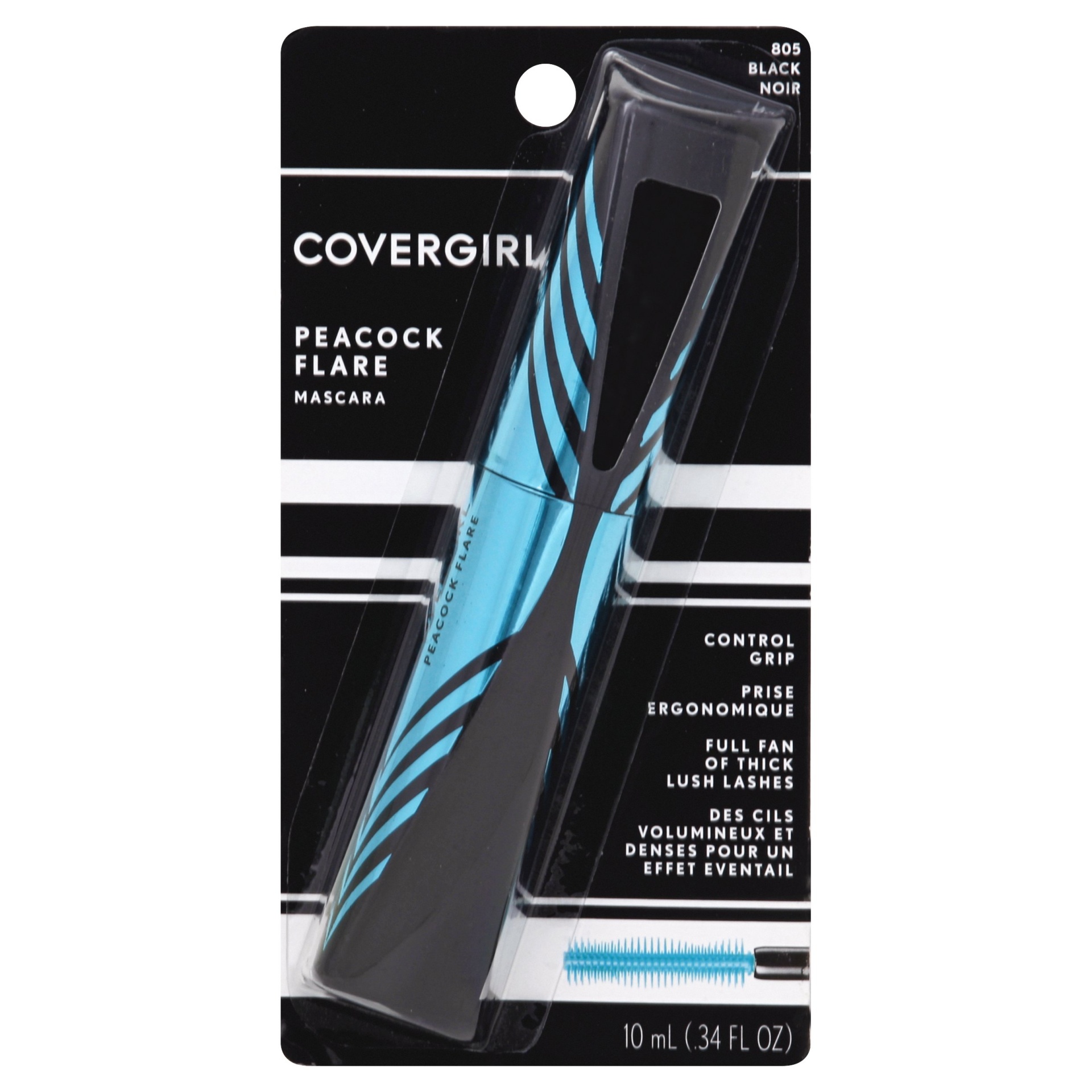 slide 1 of 6, Covergirl Peacock Flare Mascara 805 Black, 1 ct