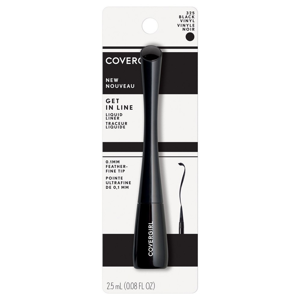 slide 4 of 7, Covergirl Get In Line Liquid Eyeliner 325 Black Vinyl, 0.08 oz