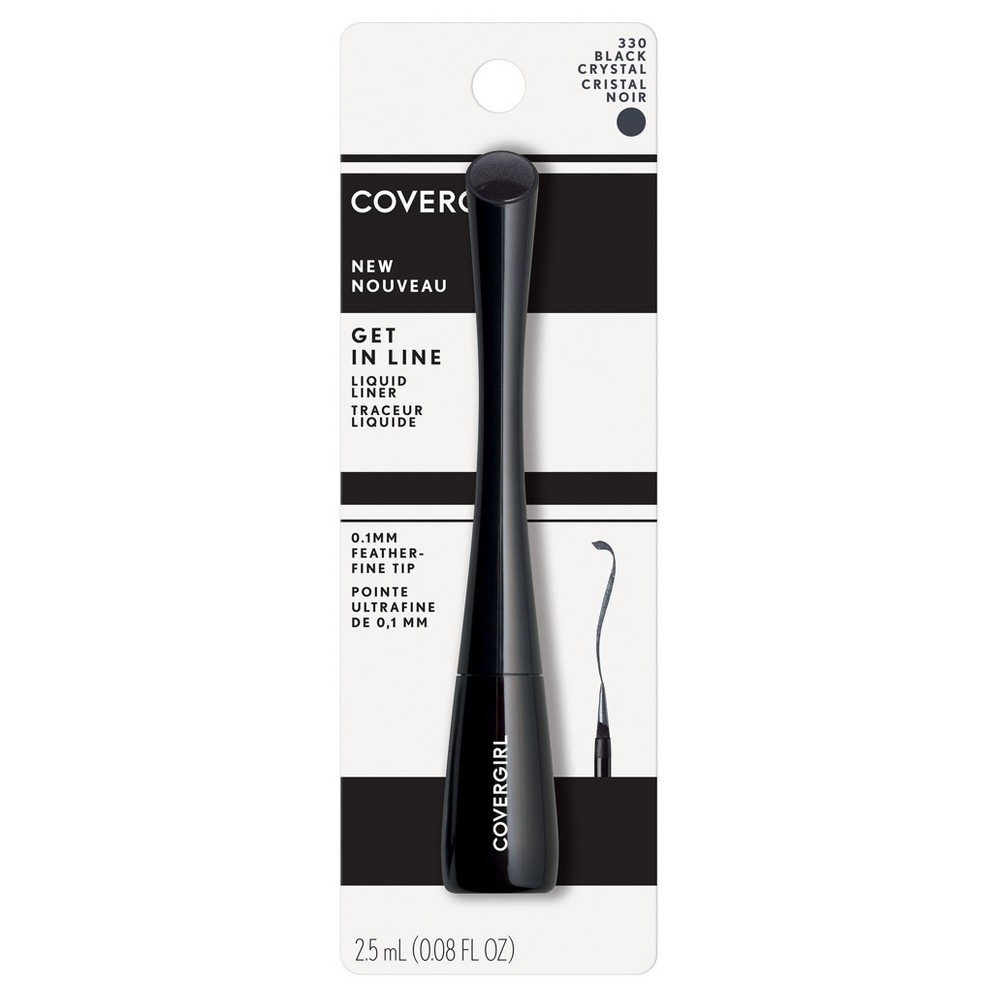 slide 3 of 7, Covergirl Get In Line Liquid Eyeliner - 330 Black Crystal, 0.08 oz