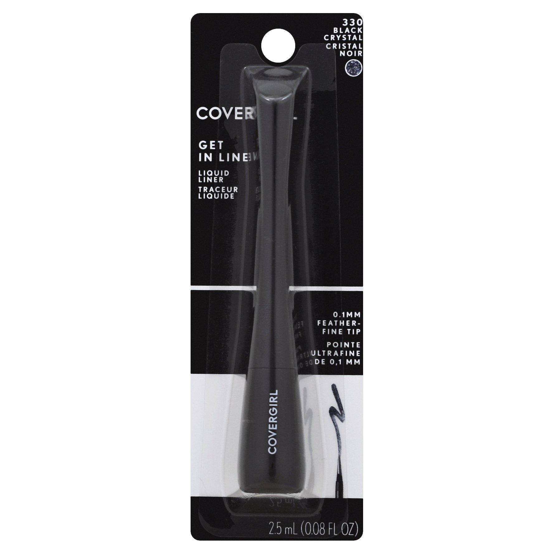 slide 1 of 7, Covergirl Get In Line Liquid Eyeliner - 330 Black Crystal, 0.08 oz