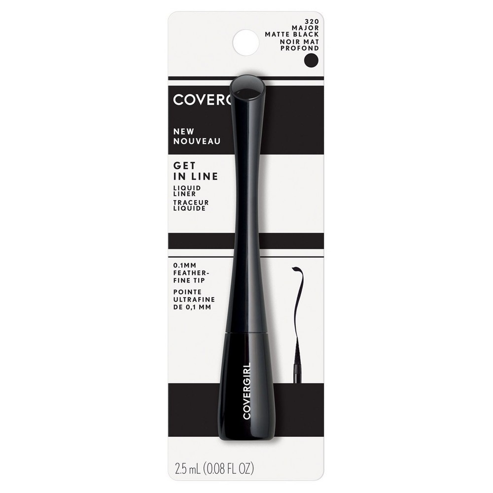 slide 6 of 7, Covergirl Get In Line Liquid Eyeliner 320 Major Matte Black, 0.08 oz