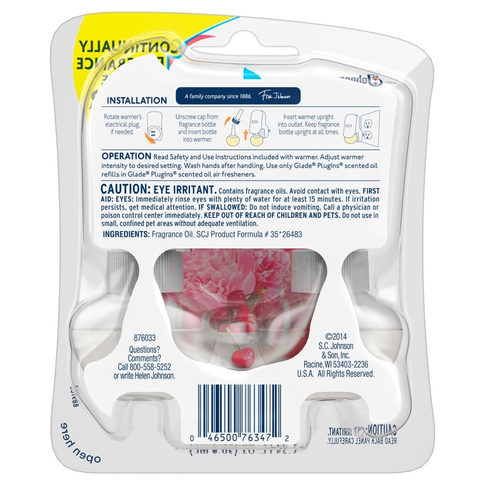 slide 4 of 4, Glade PlugIns Scented Oil Air Freshener Refill, Blooming Peony & Cherry, 2 ct; 1.34 oz