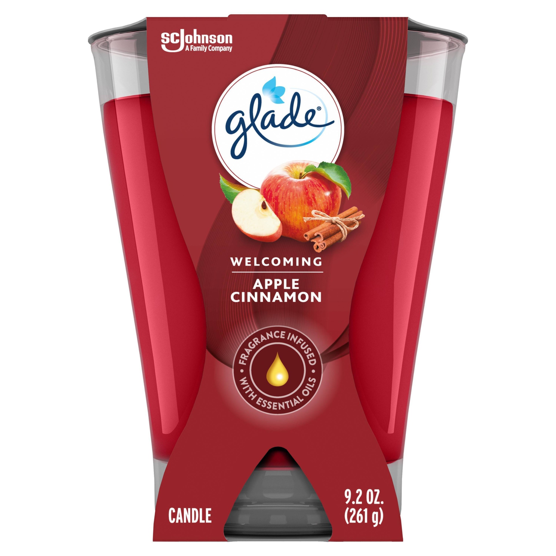 slide 1 of 6, Glade Apple Cinnamon Candle, 9.2 oz