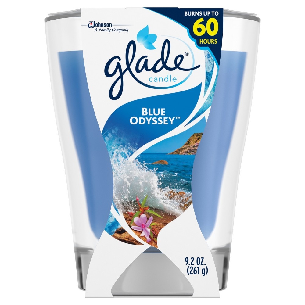 slide 2 of 8, Glade Glass Candle Blue Odyssey, 9.2 oz