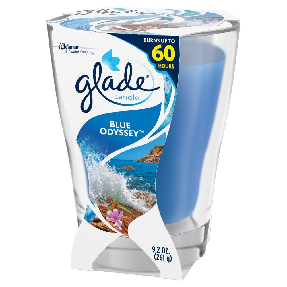 slide 4 of 8, Glade Glass Candle Blue Odyssey, 9.2 oz