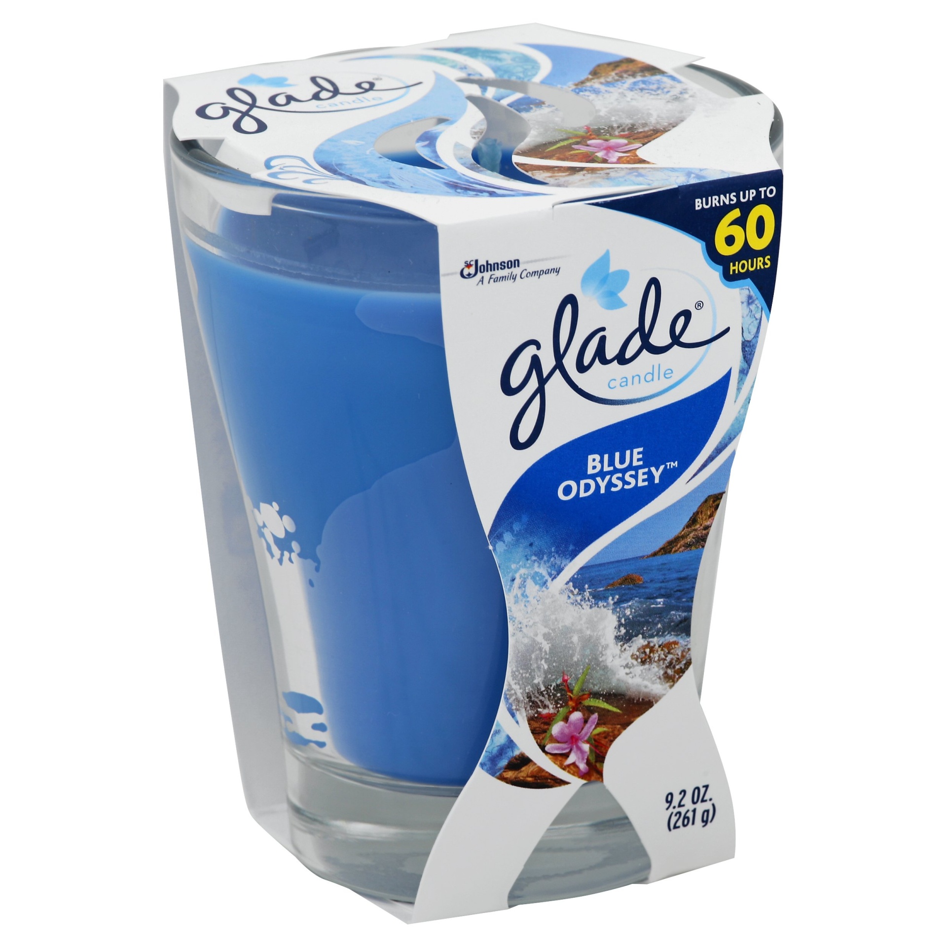 slide 1 of 8, Glade Glass Candle Blue Odyssey, 9.2 oz